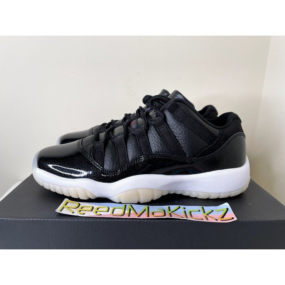 Jordan 11 Retro Low 72-10 Black Gym Red GS Youth Sizes 528896 001